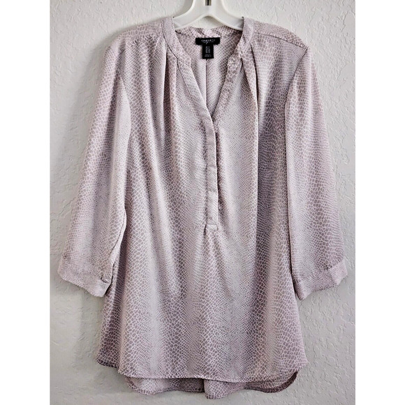TOP/BLOUSE-JONES & CO-JONES NEW YORK-Long-Light Weight-Snakeskin Like Print-1X - Picture 1 of 16